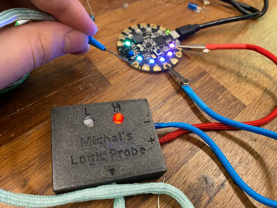 The same test with the red H LED lit