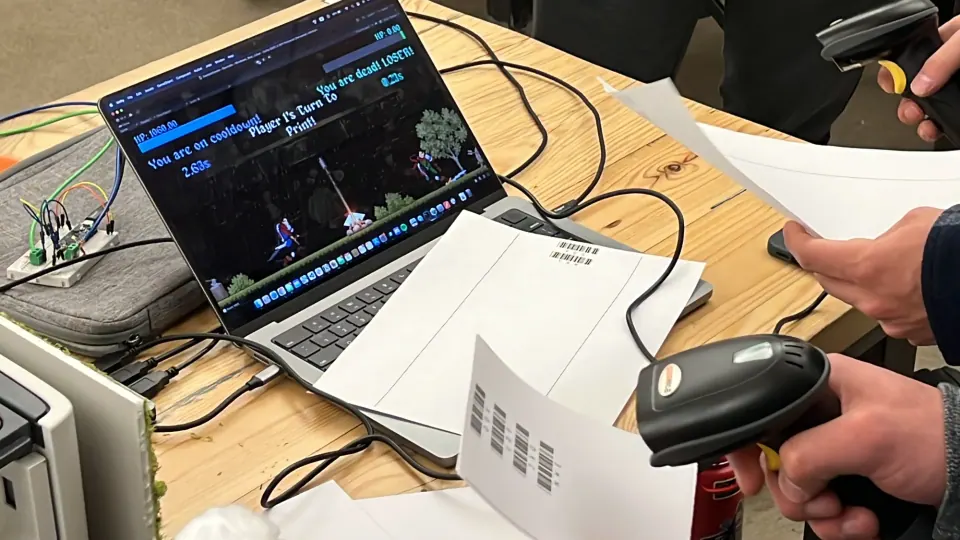 A closeup of an early run of the game
